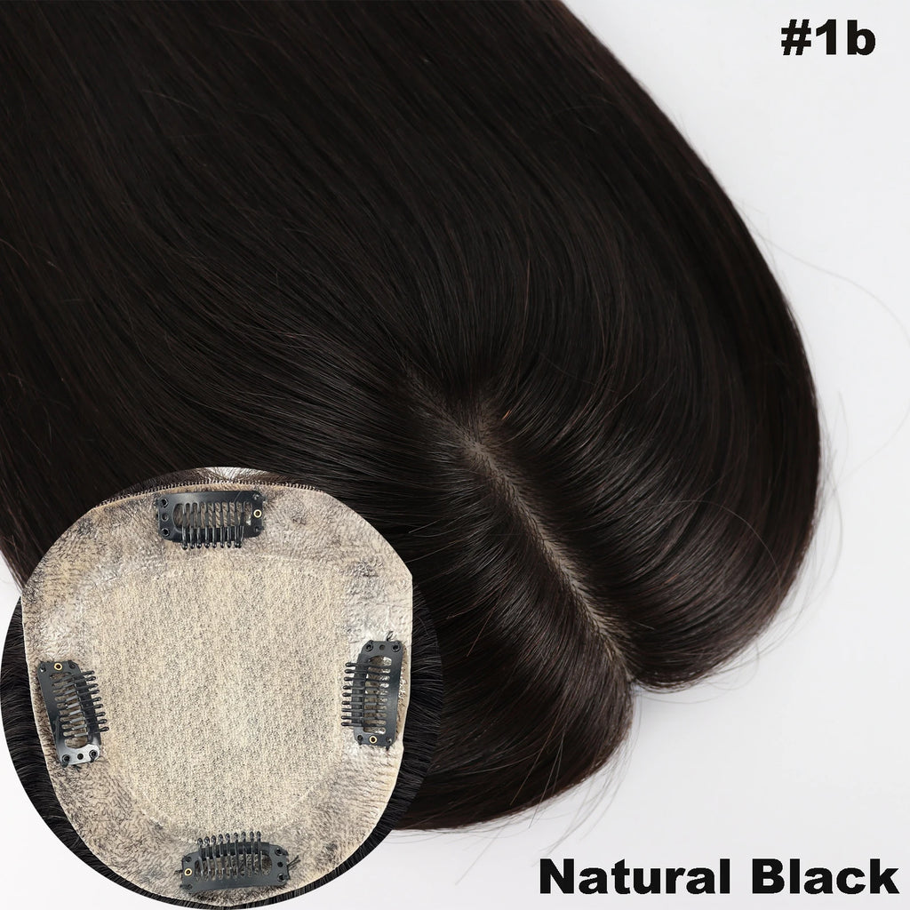 Topper Capillaire Femme Base Soie Cheveux Humains Remy Brésiliens 150% Clips – CLEVI Paris