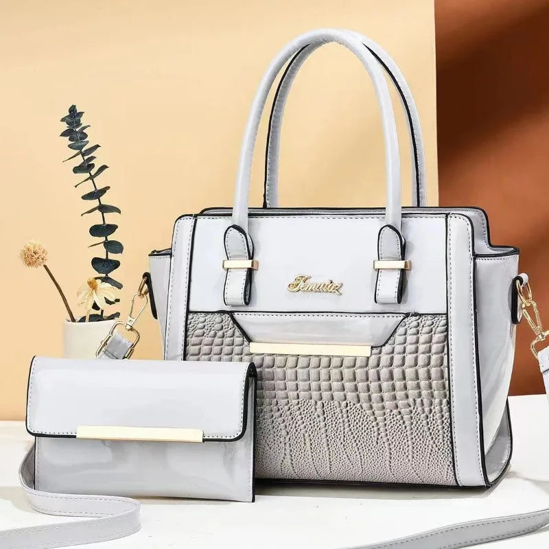 Coffret 2 Sacs Femme Cuir Verni Épaule + Croisé Fashion – CLEVI Paris