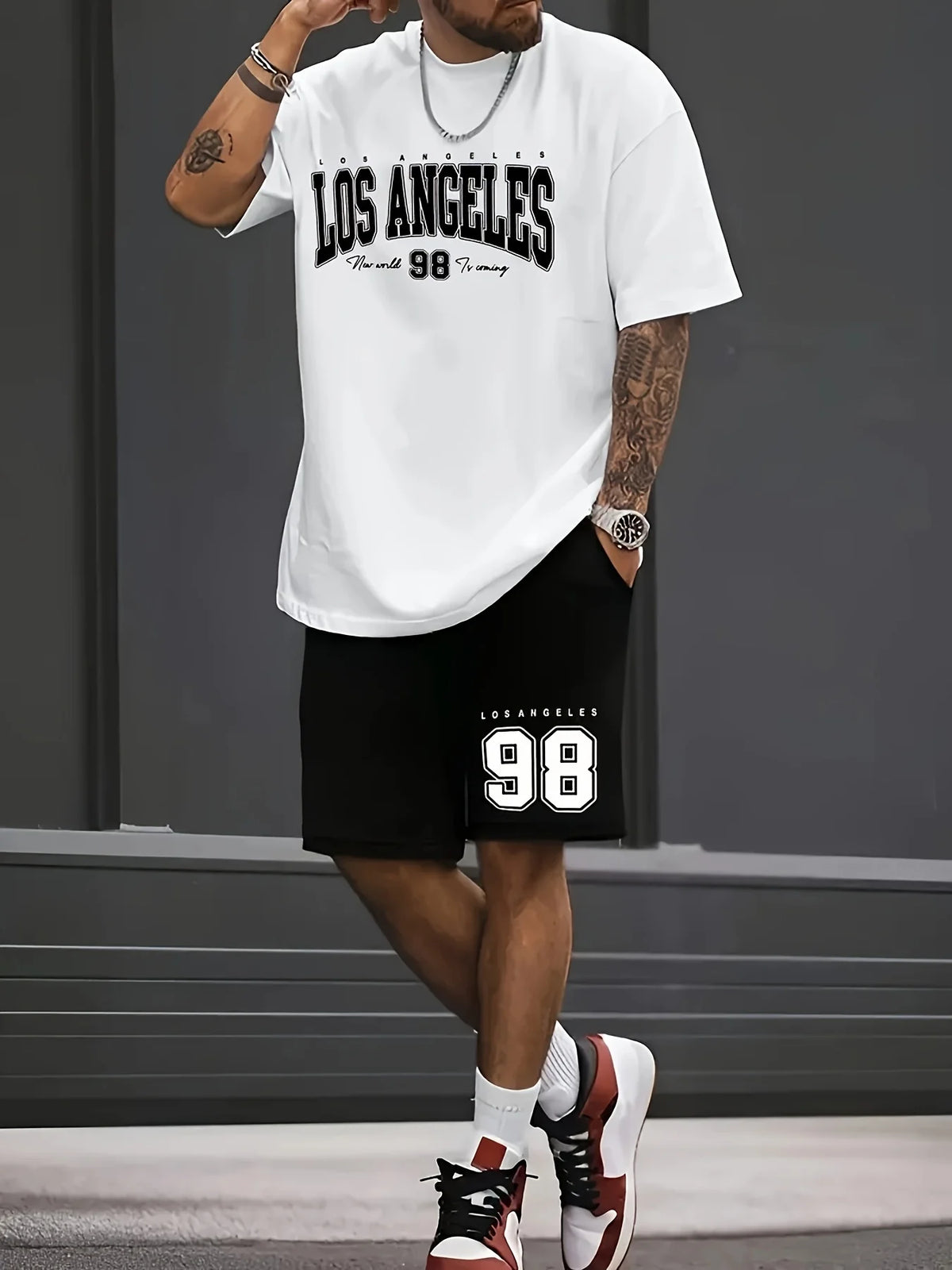 Ensemble homme t-shirt col rond et short à cordon – CLEVI Paris