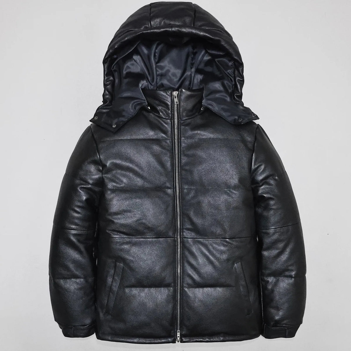 Veste homme en cuir à capuche amovible – CLEVI Paris