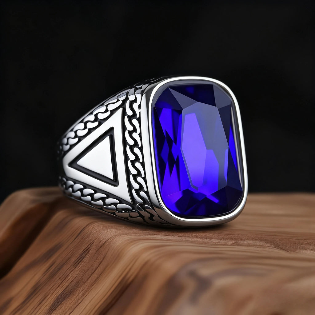 Bague Homme Acier 316L et Pierres Colorées – CLEVI Paris