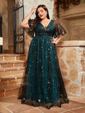 Robe de soirée grande taille à paillettes – CLEVI Paris