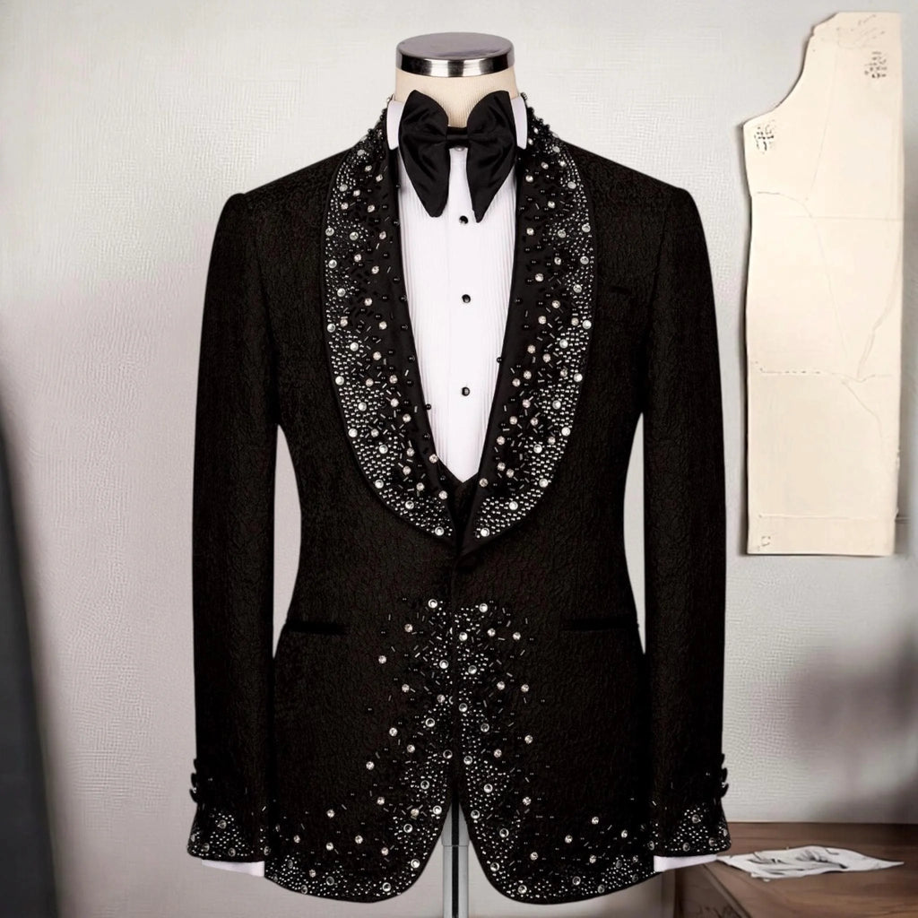 Costume smoking homme noir 2 pièces – CLEVI Paris