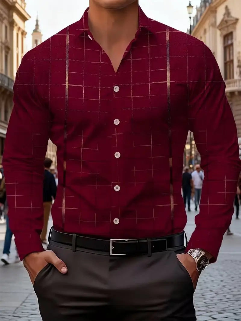 Chemise homme rayée en polyester – CLEVI Paris
