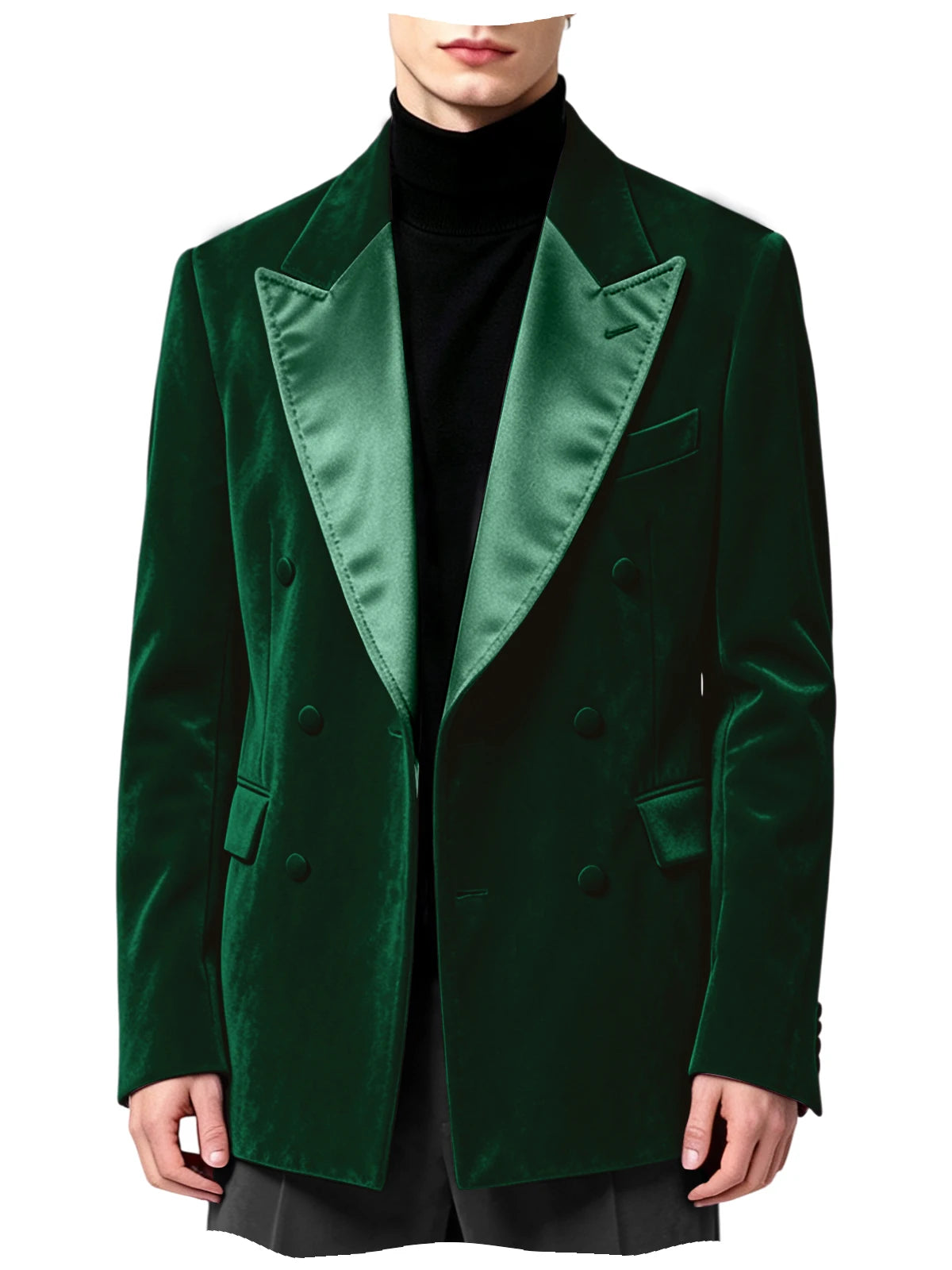 Blazer homme velours croisé à revers satinés – CLEVI Paris