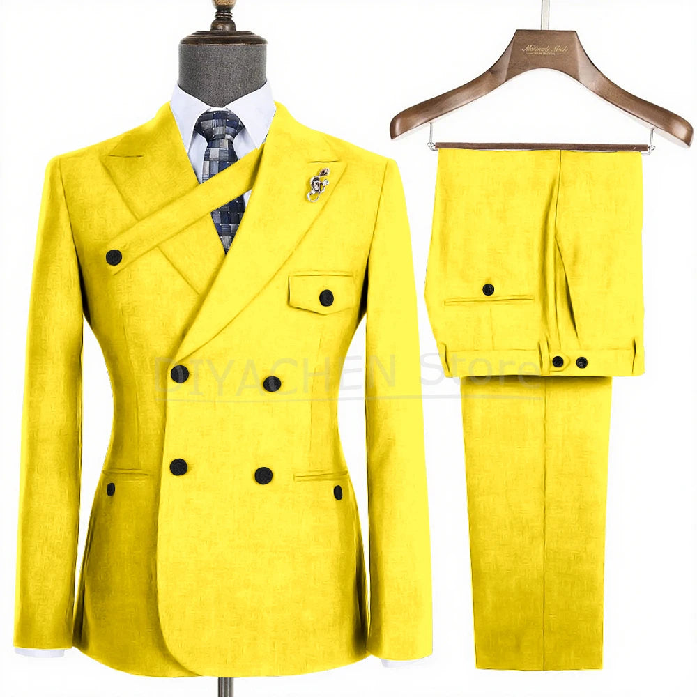 Costume homme croisé à revers pointus – CLEVI Paris