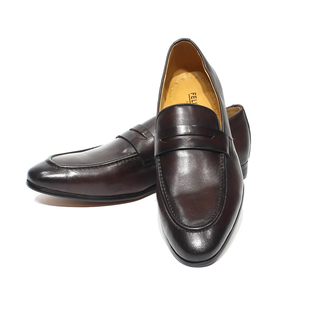 Penny Loafer Cuir Véritable Homme Peint à la Main Mariage & Soirée – CLEVI Paris