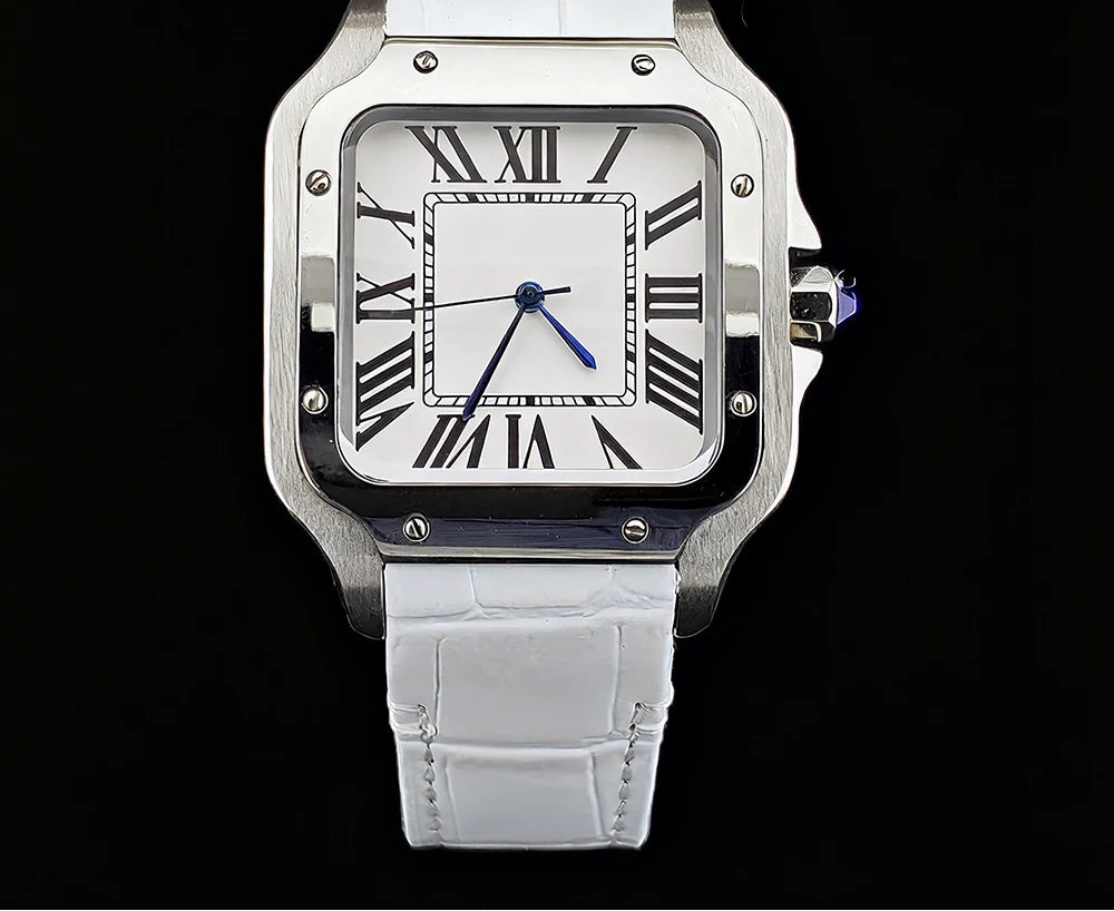Montre Homme Automatique NH35 Acier 316L Cuir Chiffres Romains 38mm 30M – CLEVI Paris