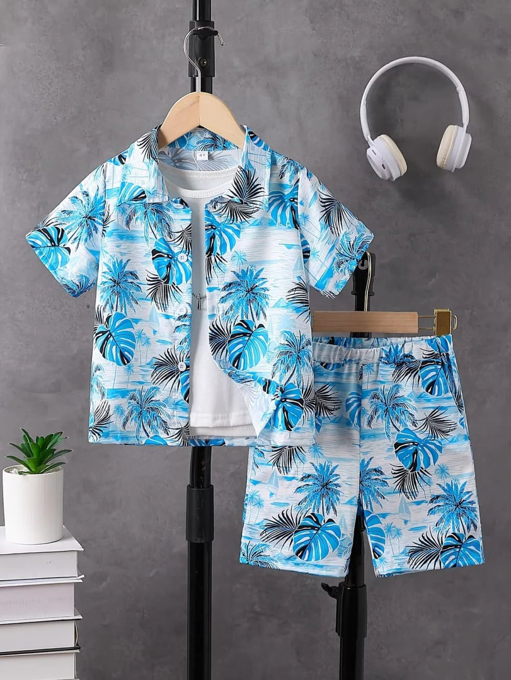 Ensemble garçon hawaïen haut et short – CLEVI Paris