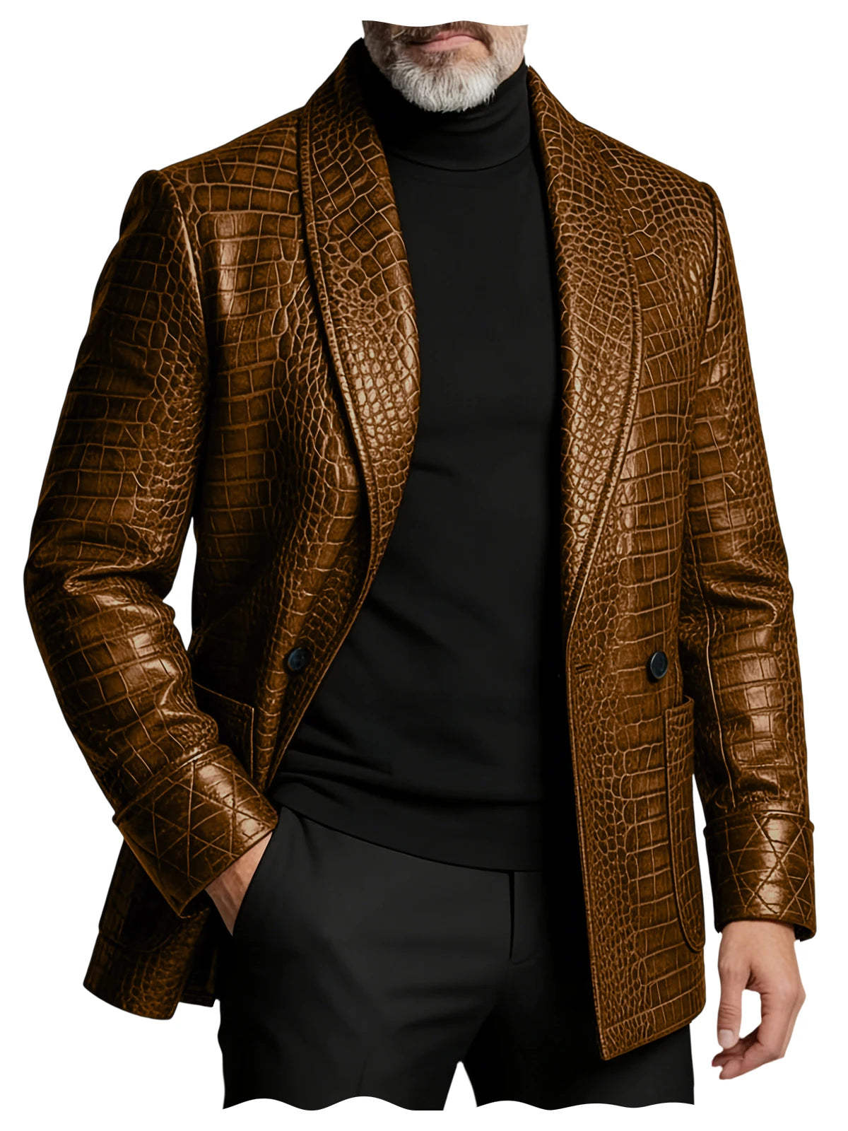 Blazer Homme Effet Croco Double Boutonnage – CLEVI Paris