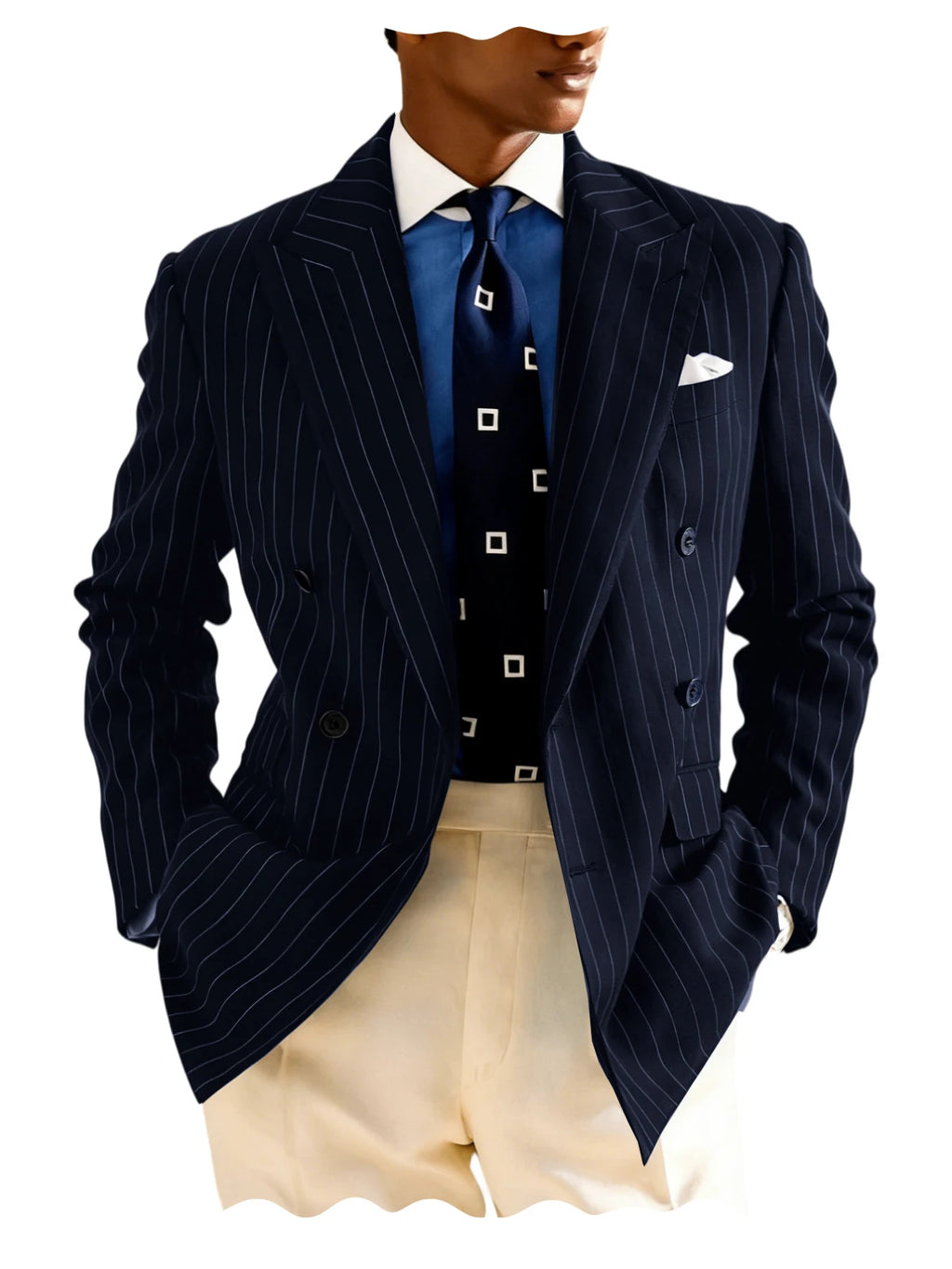Blazer homme rayé à double boutonnage – CLEVI Paris