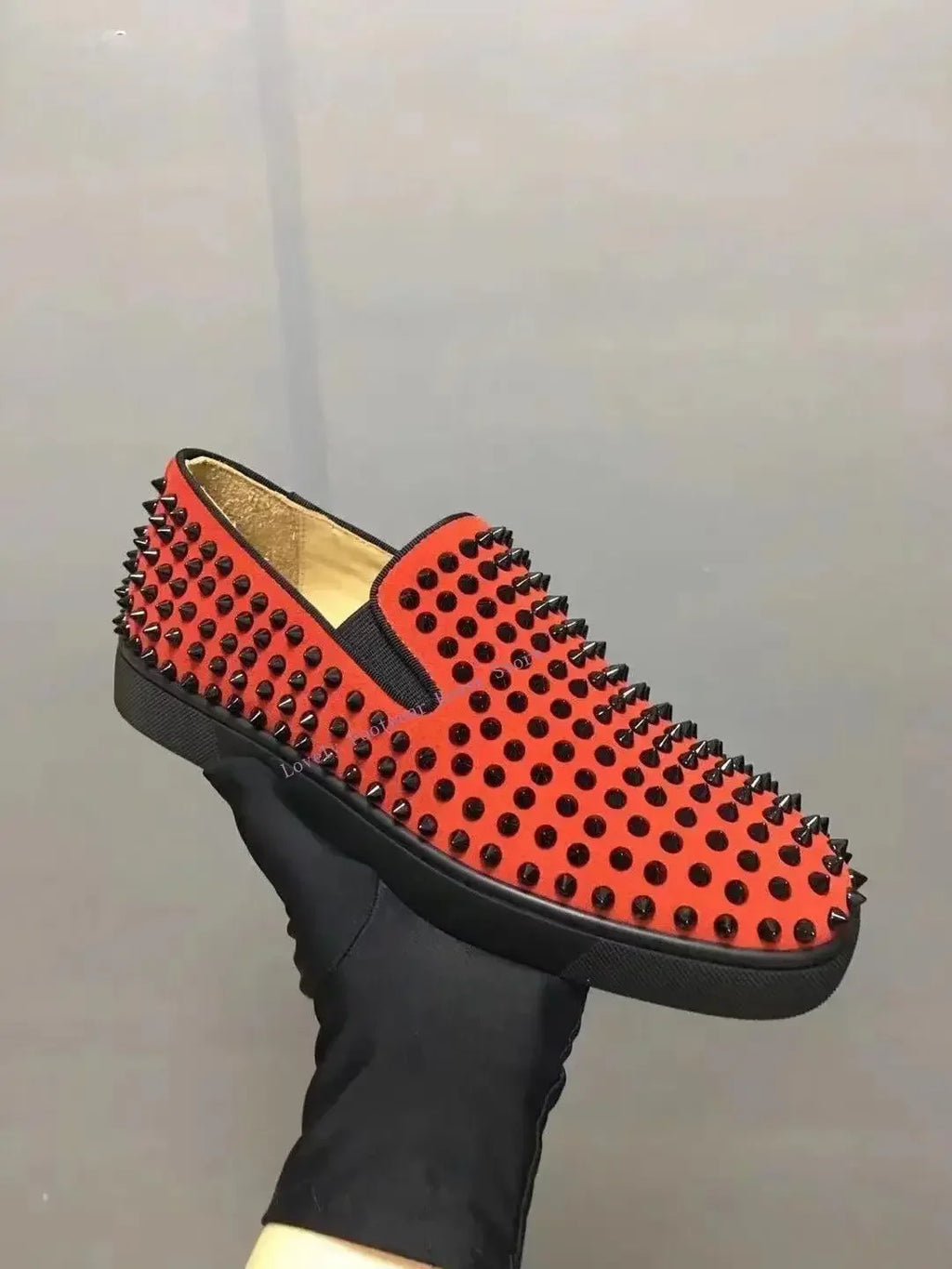 Mocassins Cuir Rivets Cristaux Multicolore Slip-On Unisexe – CLEVI Paris