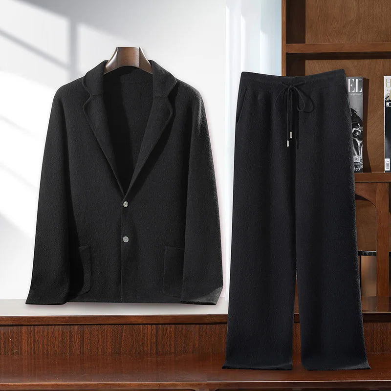Ensemble homme cachemire à col cranté – CLEVI Paris
