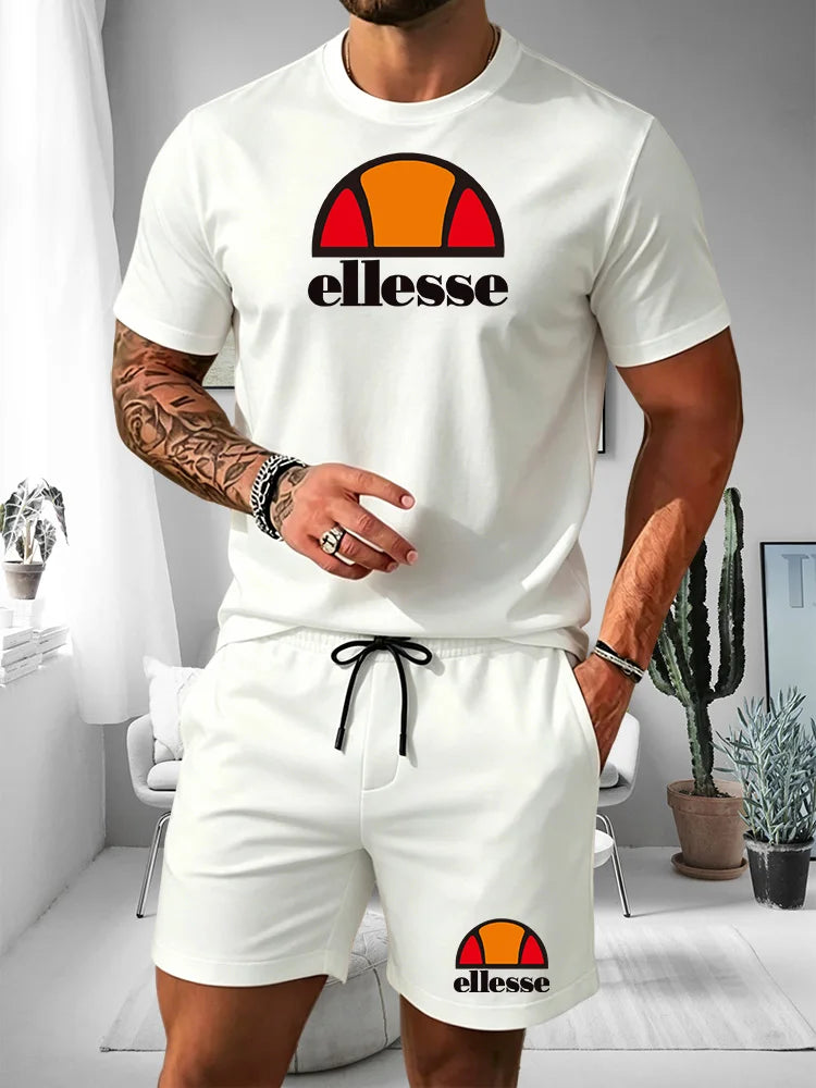 Ensemble 2 Pièces Homme T-shirt Col Rond + Short Cordon Été 2026 – Casual Sport, 20 Coloris, S à XXL – CLEVI Paris