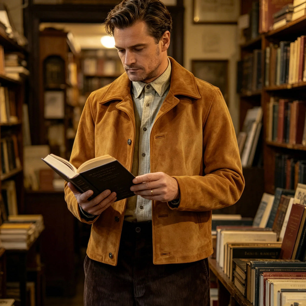 Veste effet daim vintage homme – CLEVI Paris