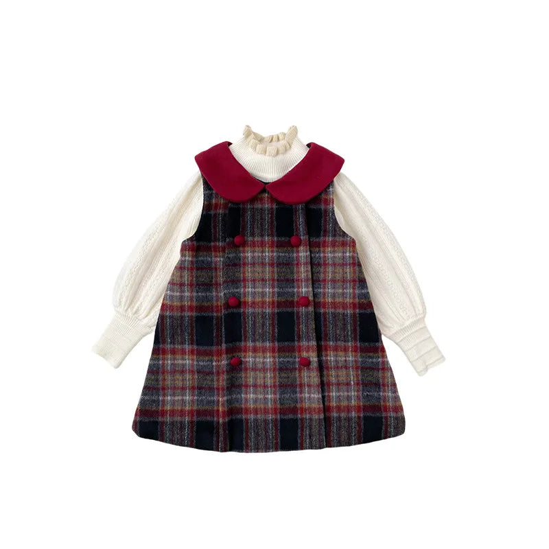 Tenue fille à carreaux pour l’hiver – CLEVI Paris