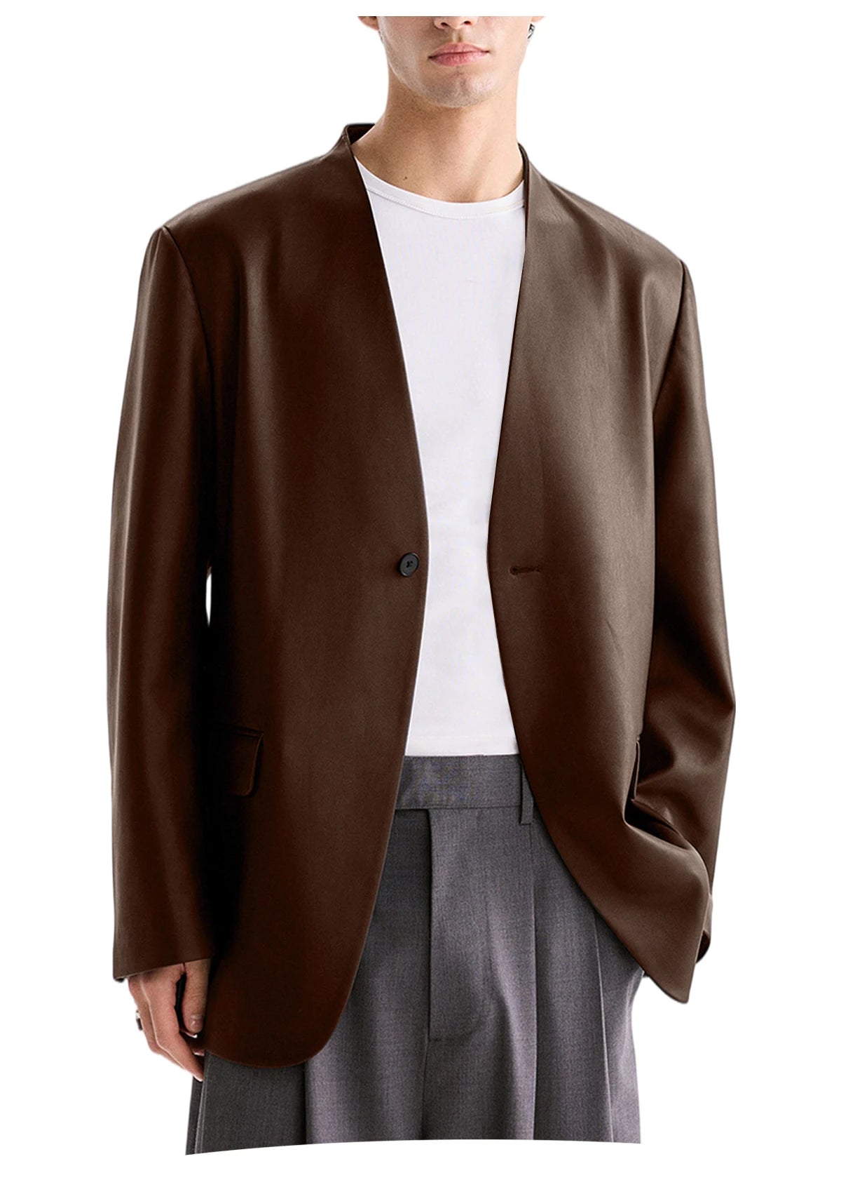 Blazer homme en tweed à chevrons, coupe droite – CLEVI Paris