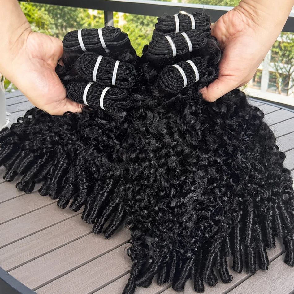 Bundles Bouclés Burmese Curly Cheveux Humains Indiens Remy Hair Boucles Spirales 6-42 Pouces – CLEVI Paris