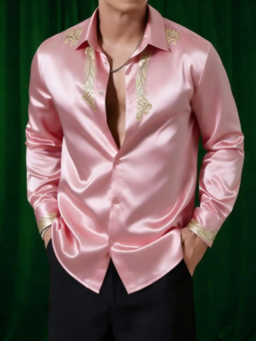 Chemise homme imprimée à col rabattu – CLEVI Paris