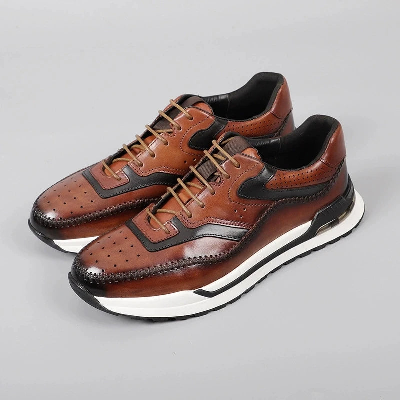 Sneakers en cuir à lacets pour homme – CLEVI Paris