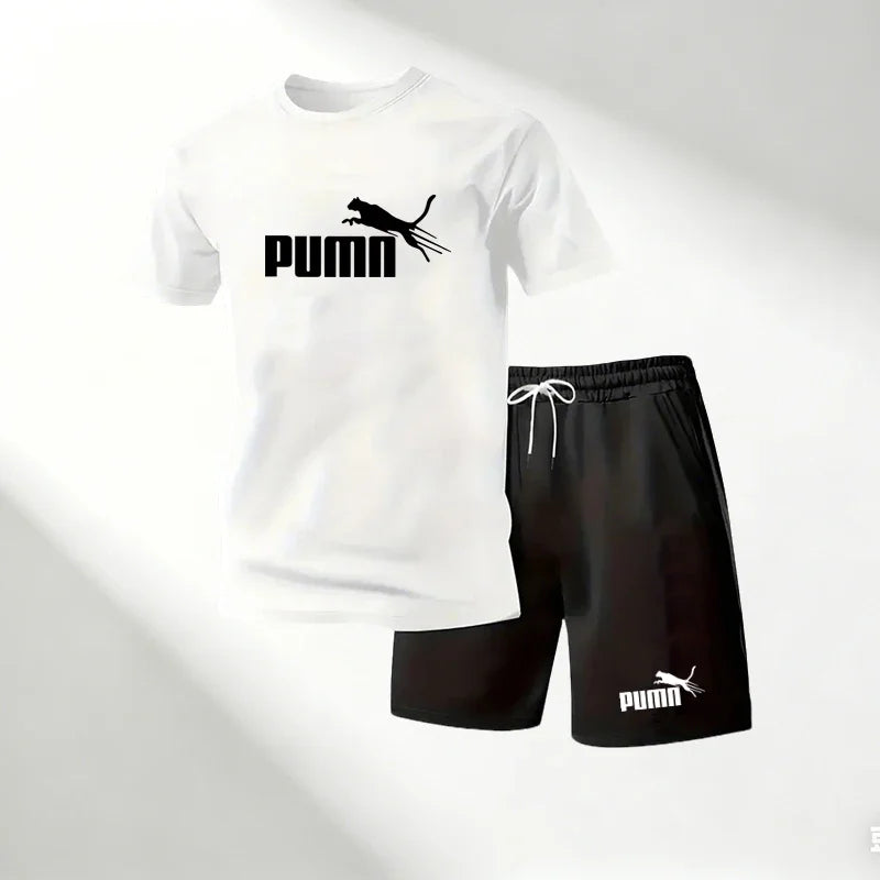 Lot de 2 Ensembles Homme T-Shirt Col Rond + Short Sport Séchage Rapide – CLEVI Paris