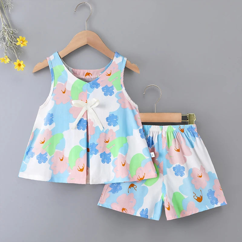 Ensemble fille sans manches en viscose – CLEVI Paris