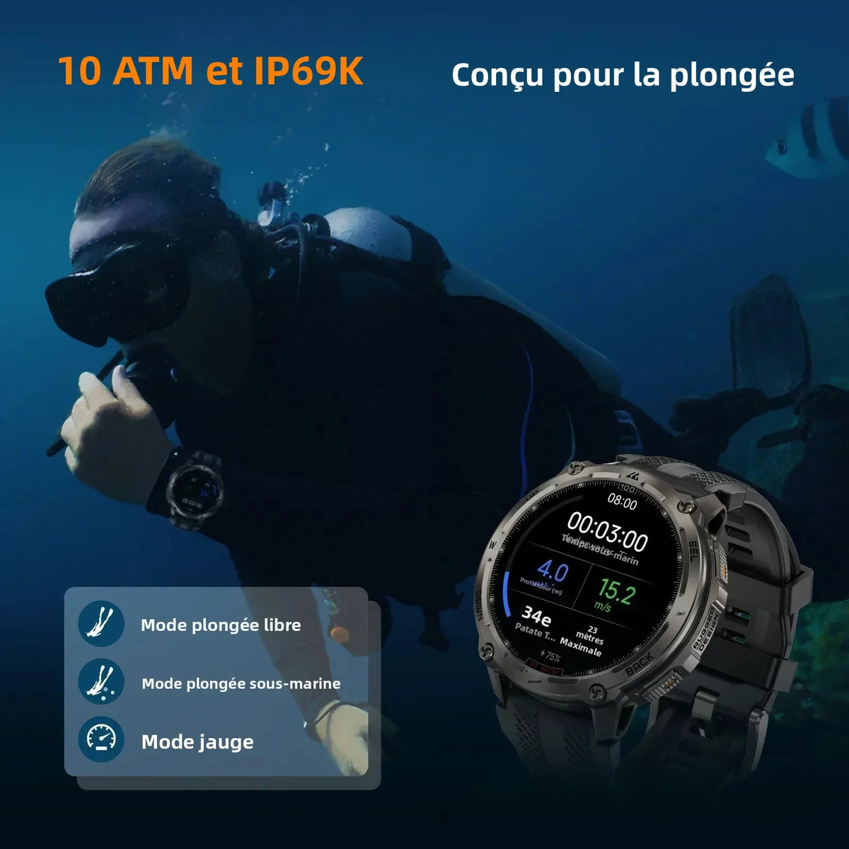 Montre KOSPET TANK T4 GPS cartes hors ligne – CLEVI Paris