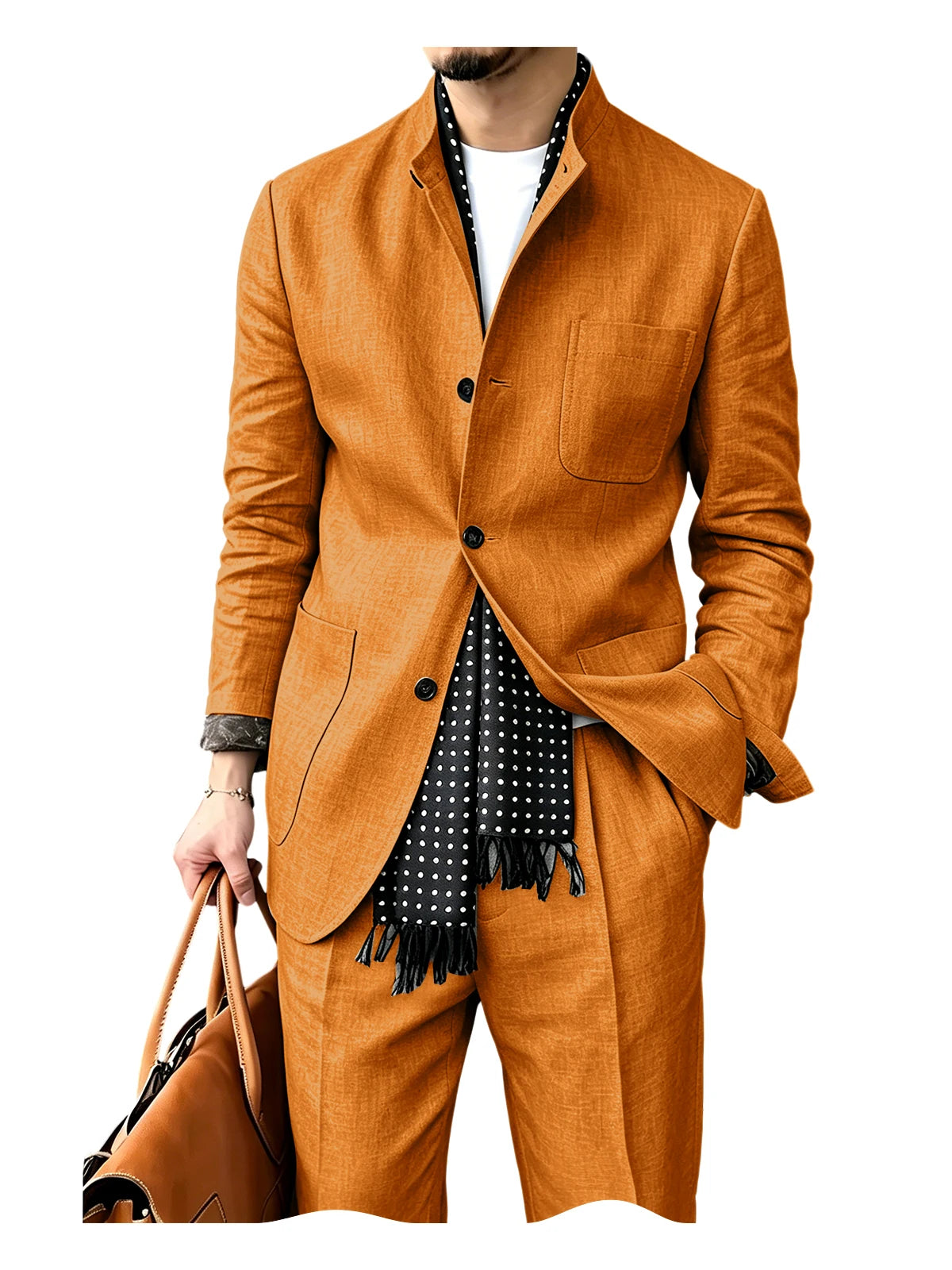 Costume homme 2 pièces en lin, veste et pantalon – CLEVI Paris