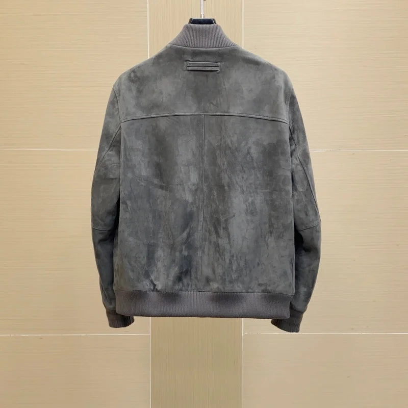 Blouson homme aspect daim à col montant – CLEVI Paris