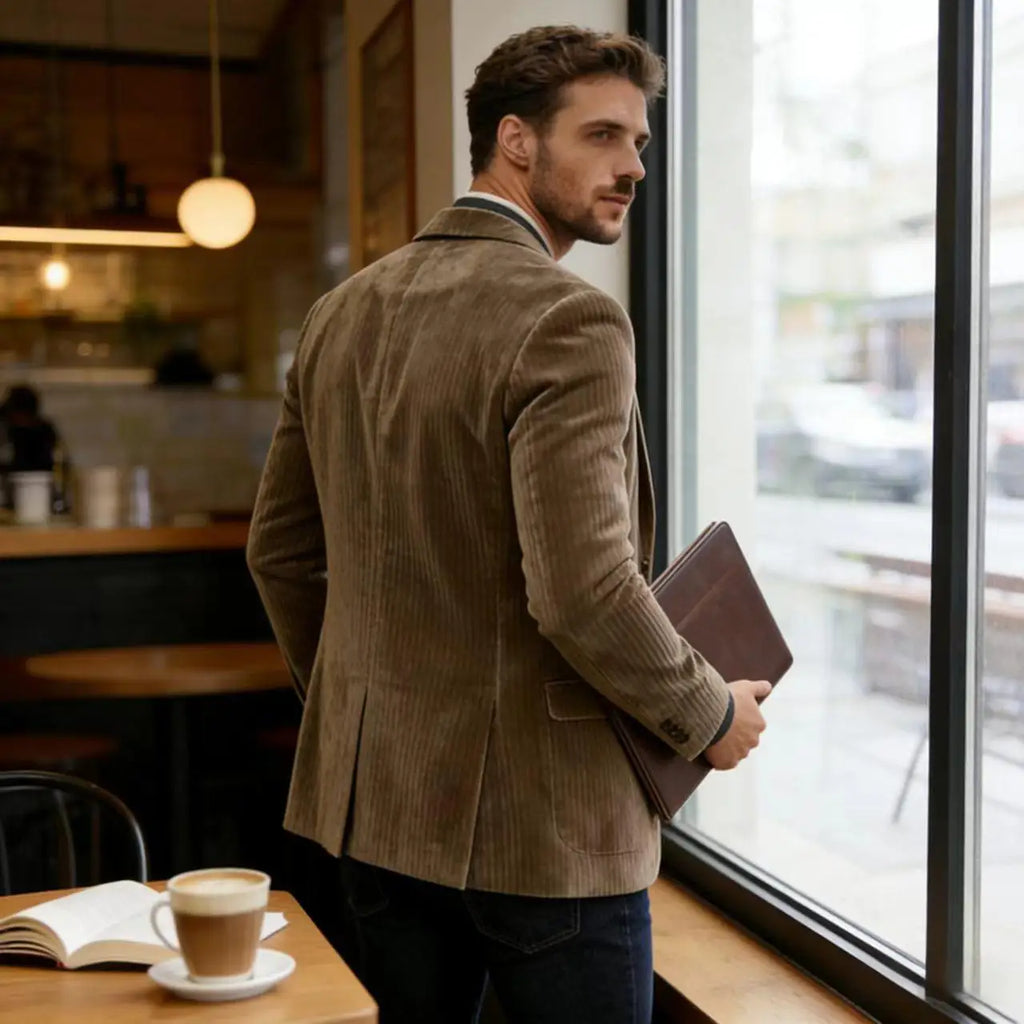 Blazer homme en velours côtelé, coupe ajustée – CLEVI Paris