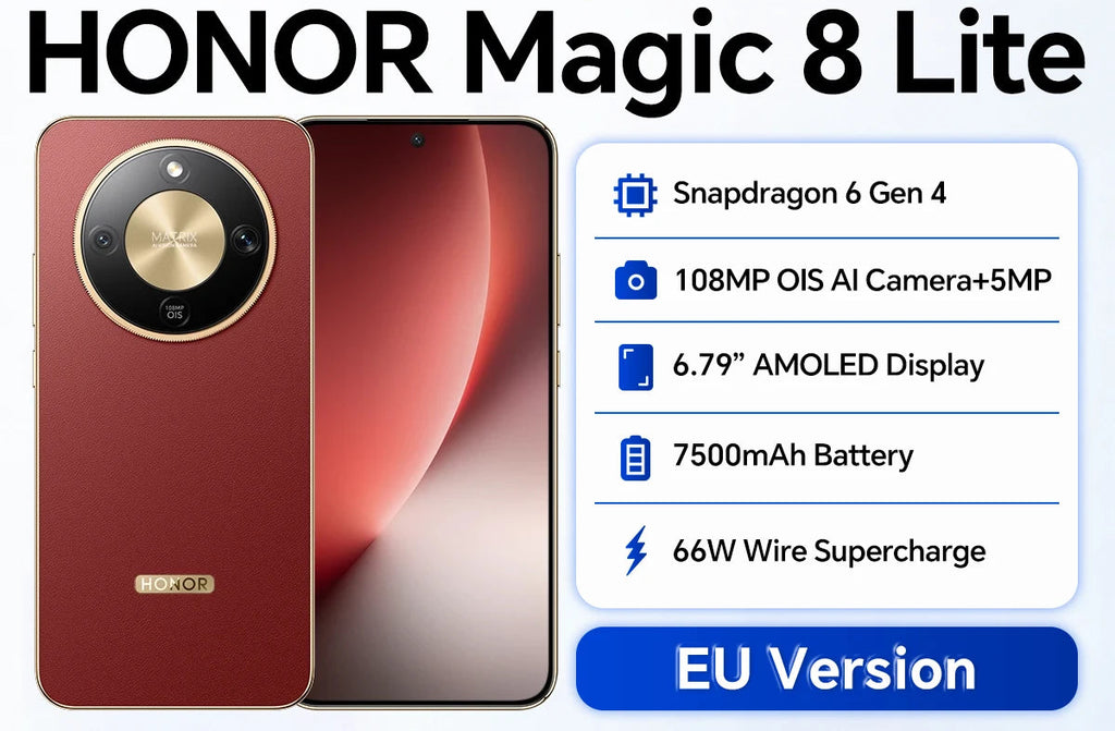 HONOR Magic 8 Lite 5G AMOLED 7 500 mAh – CLEVI Paris