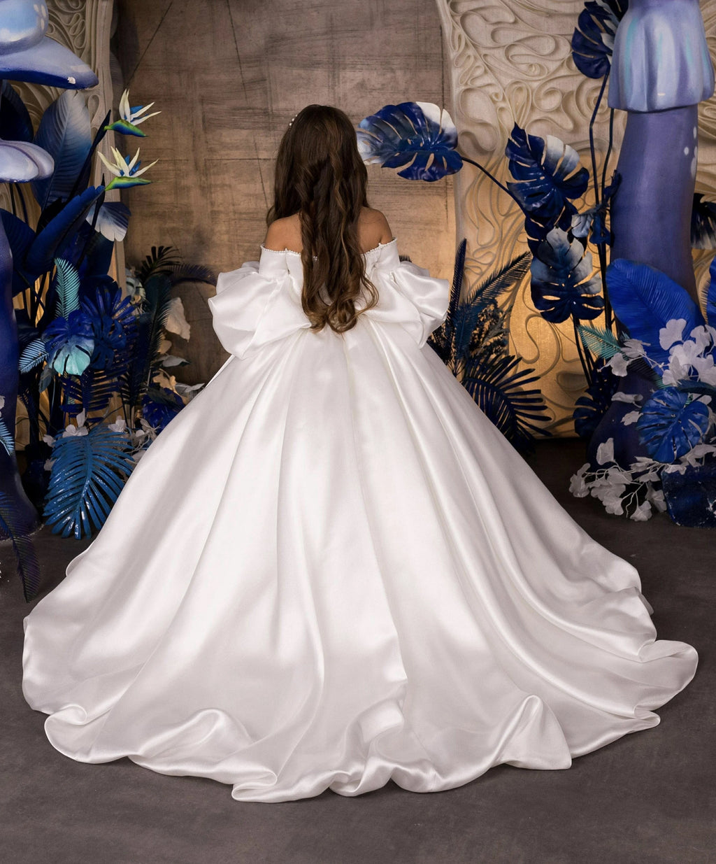Robe cérémonie fille en satin ZHJ – CLEVI Paris