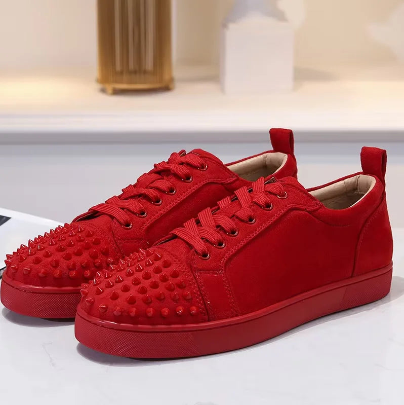 Sneakers Rivets Cuir Suède Plateforme – CLEVI Paris