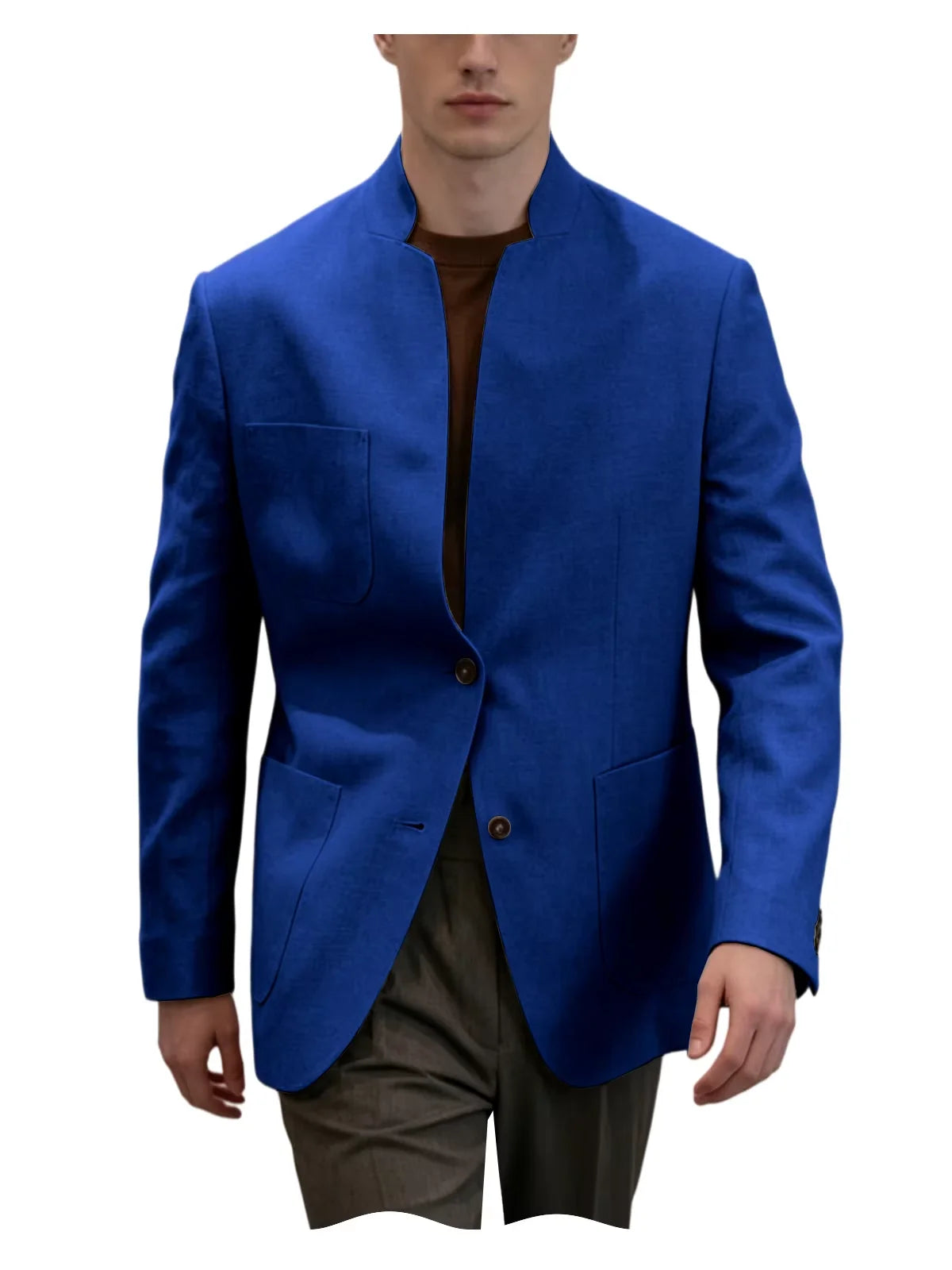 Blazer Lin Homme Col Mandarin – CLEVI Paris