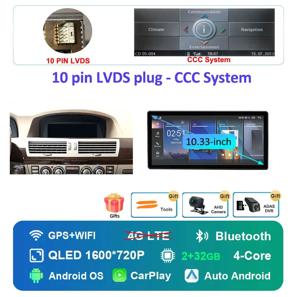 Écran CarPlay BMW Série 7 E65 E66 CCC – CLEVI Paris