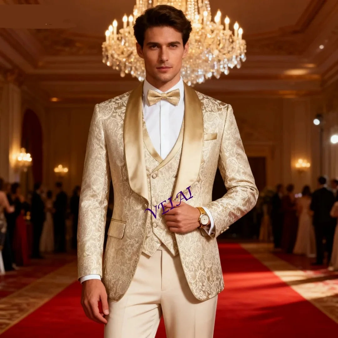 Costume 3 Pièces Homme Veste + Pantalon + Gilet Mariage Business Formel – Coton/Lycra Coupe Droite – 7 Coloris, XS à 5XL – CLEVI Paris