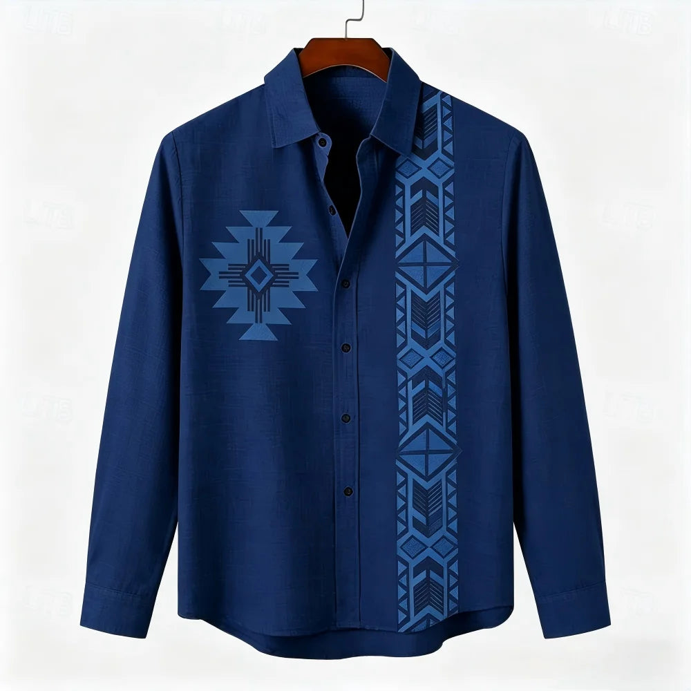Chemise homme en lin imprimée – CLEVI Paris