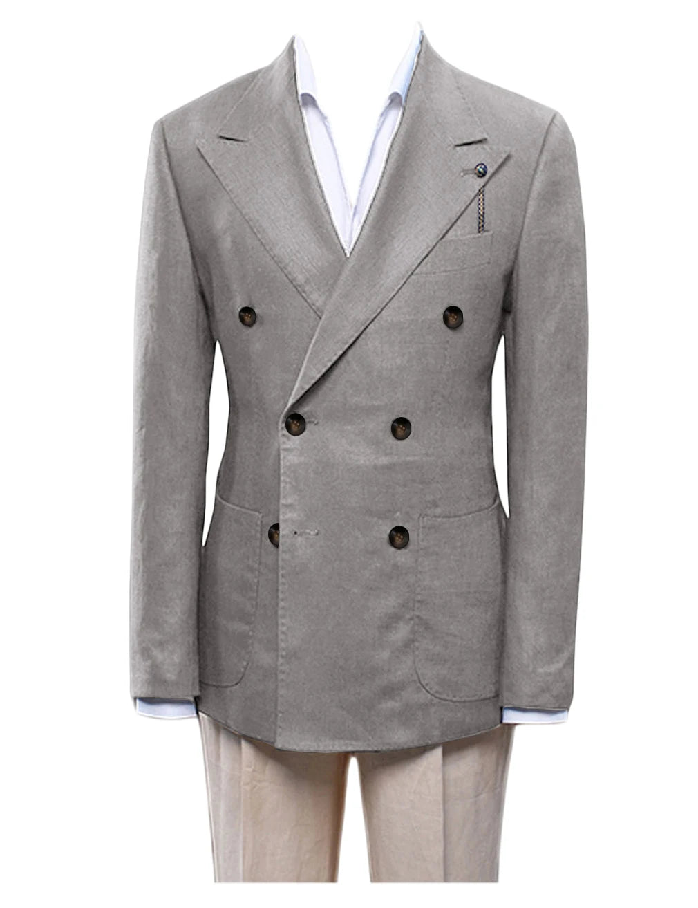Blazer homme croisé ajusté en lin – CLEVI Paris