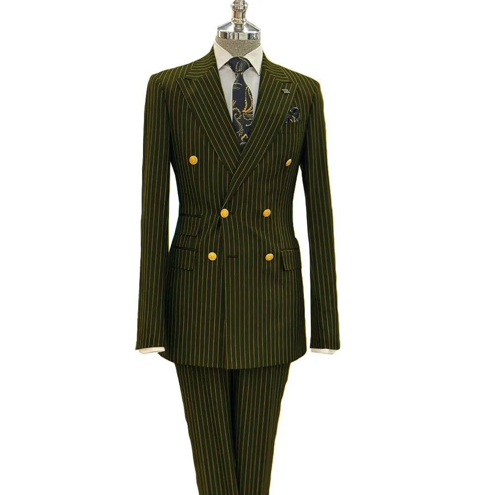 Costume homme rayé double boutonnage – CLEVI Paris