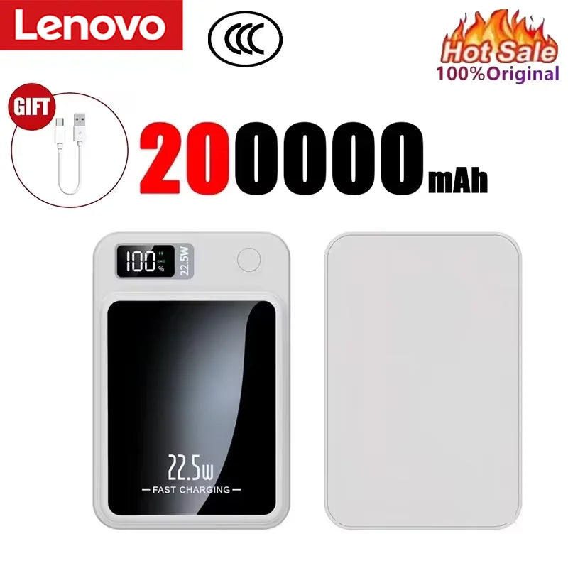 Batterie Externe Lenovo Magnétique MagSafe Sans Fil 15W Charge Rapide 22.5W LED 164g 4 Couleurs Compatible Avion – CLEVI Paris
