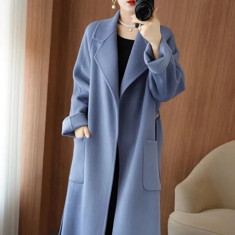 Manteau long ceinturé femme – CLEVI Paris