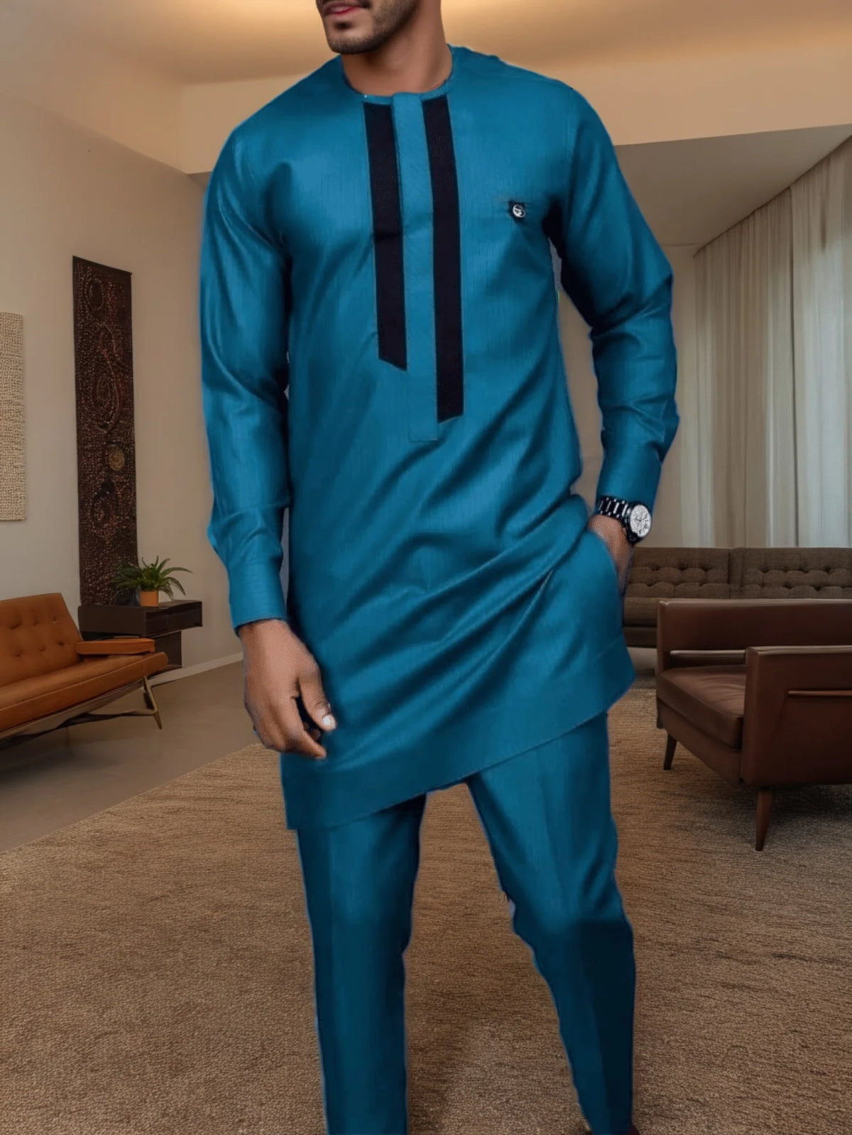 Ensemble 2 Pièces Style Africain Homme – CLEVI Paris