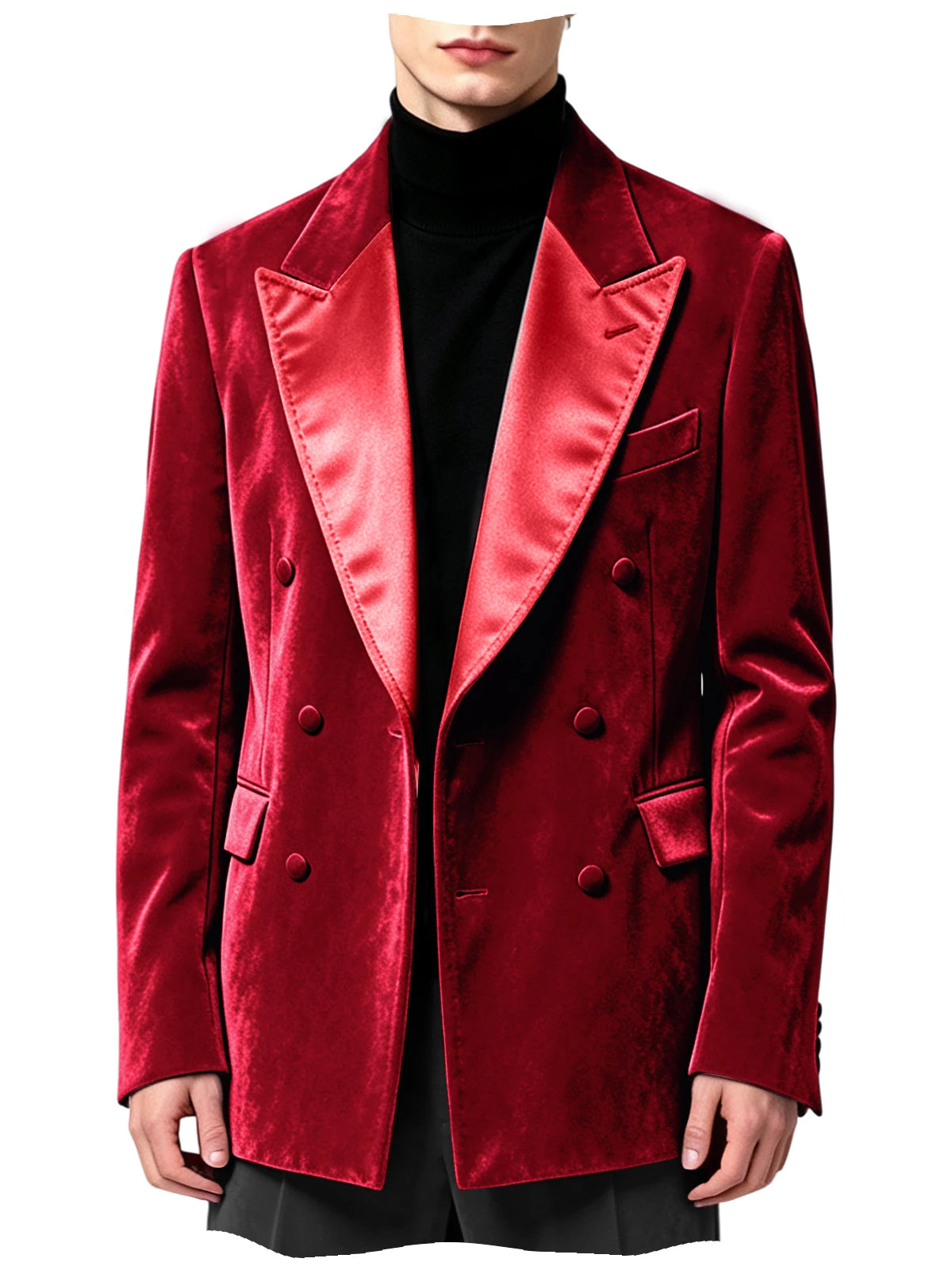 Blazer homme velours croisé à revers satinés – CLEVI Paris