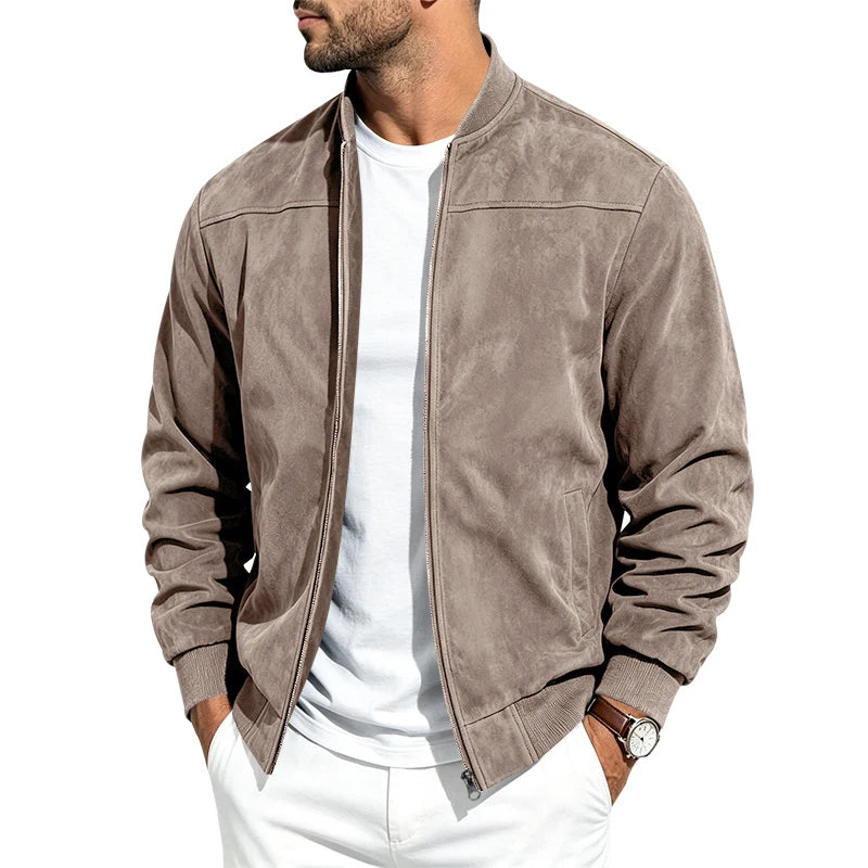 Blouson aviateur homme zippé à col rond – CLEVI Paris