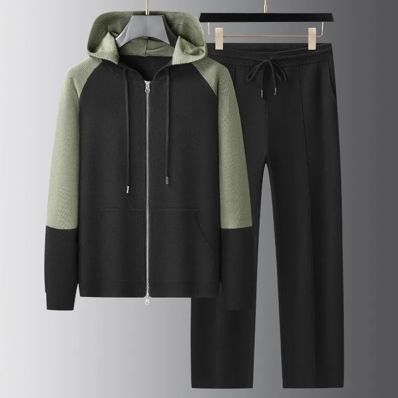 Ensemble homme Minglu en maille bicolore – CLEVI Paris