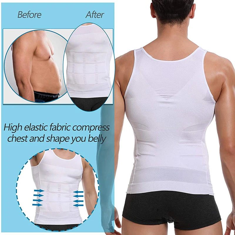 Gaine Amincissante Homme Débardeur Compression Ventre Plat Soutien Dorsal – CLEVI Paris