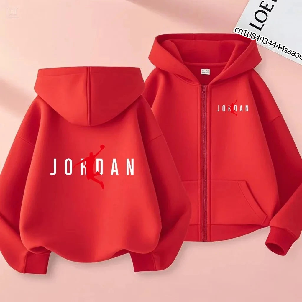 Sweat enfant à capuche zippé imprimé – CLEVI Paris