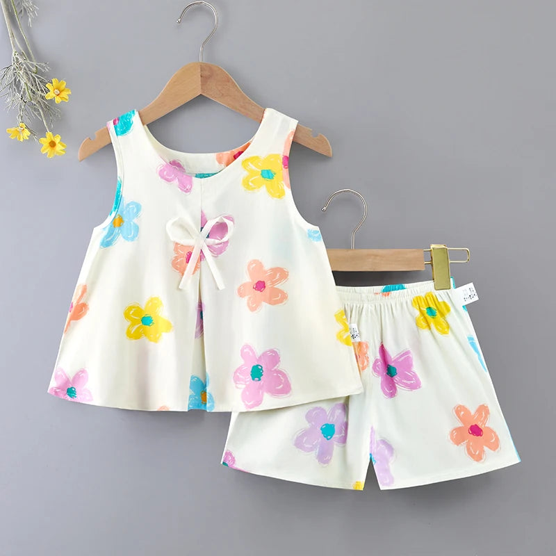 Ensemble fille sans manches en viscose – CLEVI Paris