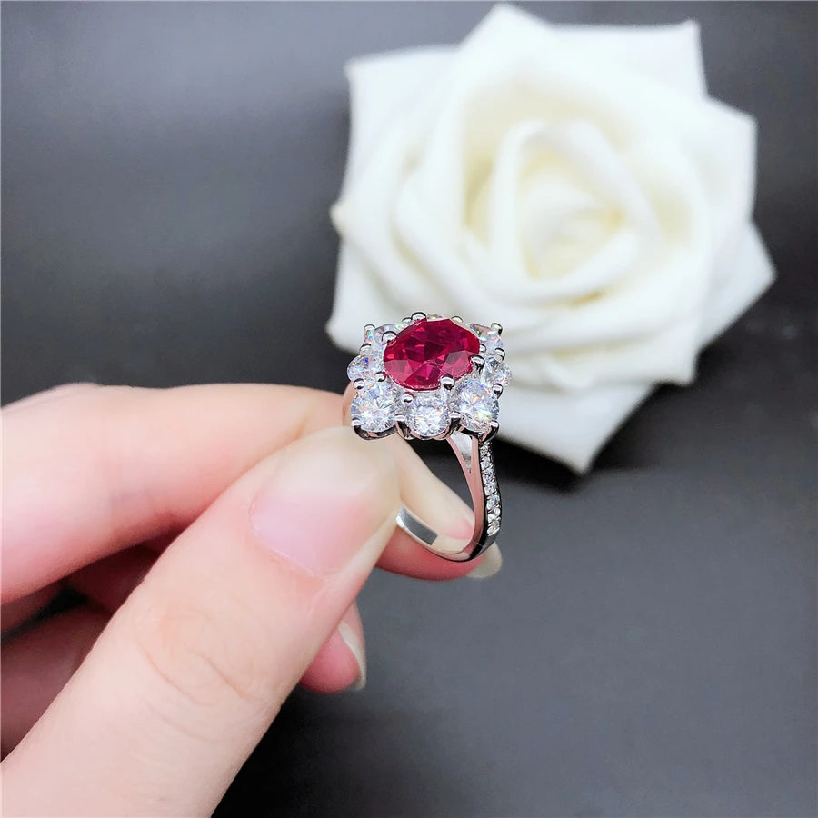 Bague Femme Rubis 2 Carats Or Blanc 18K – CLEVI Paris