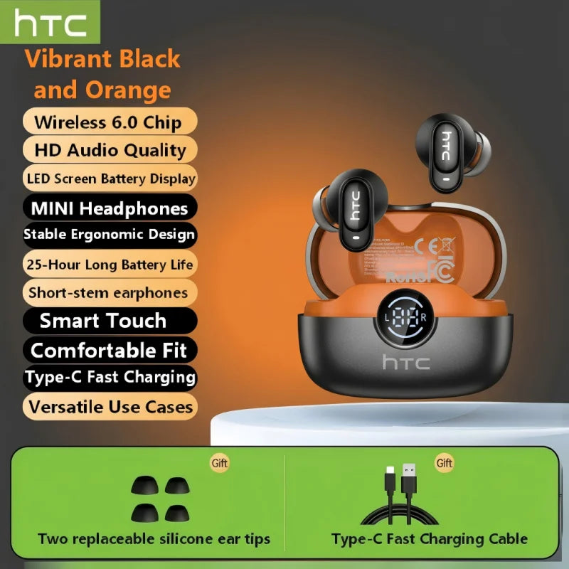 Écouteurs TWS HTC NE79 Semi-Intra 36H ENC Gaming – CLEVI Paris